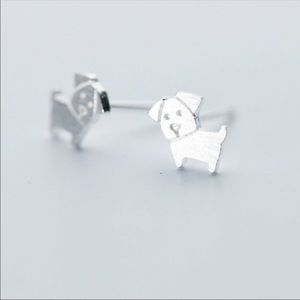 Sterling Silver Puppy Earrings  